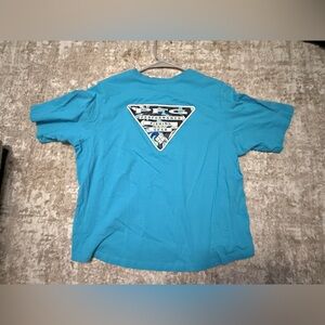 Columbia Outdoor Short Sleeve Turquoise Activewear Cropped Shirt size L